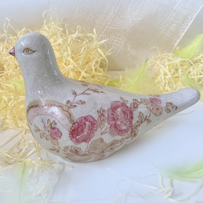 Cornici in argento: Colomba in ceramica dipinta - Armonia Rose